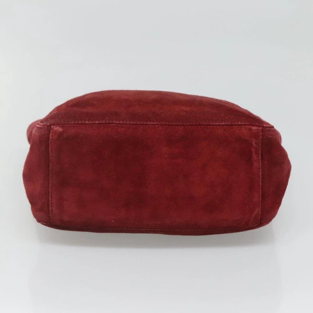 CHANEL Hand Bag Suede Red CC - Picture 5 of 15